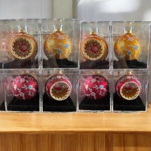 Unique Limited Series Hand Crafted Christmas Glass Ornament Lot of 8 Michaels